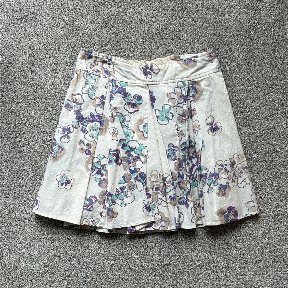 Frenchi Floral Skater Skirt in Purple and Cream